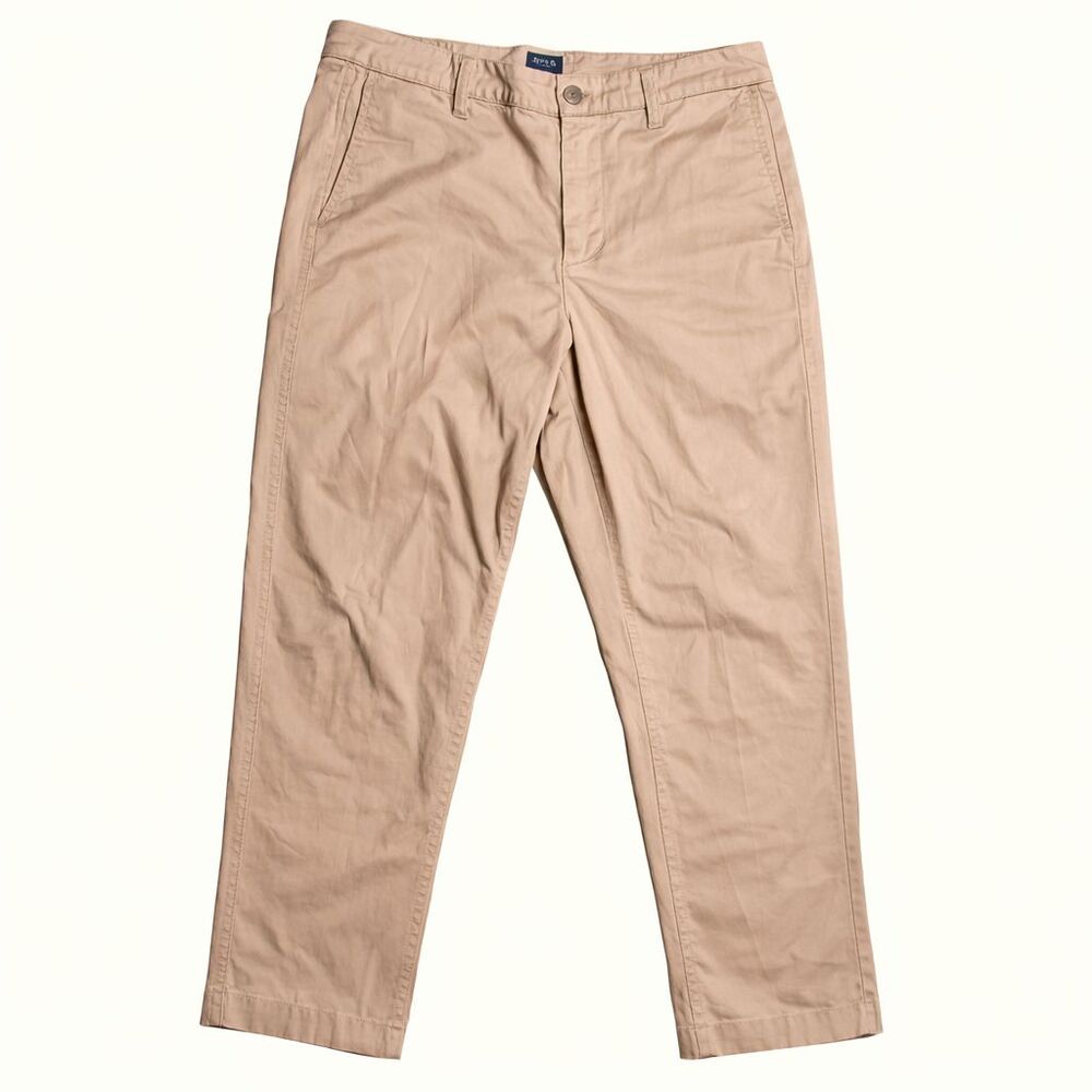 J.Crew High Rise Girlfriend Chino Pants Womens 4 Khaki Stretch Cropped Casual